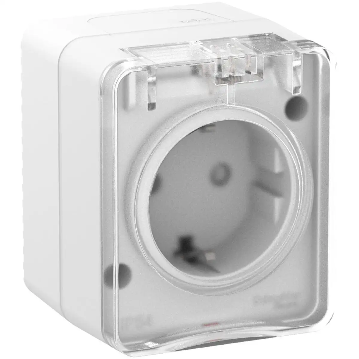 ATLASDESIGN PROFI IP54 О/У РОЗЕТКА с заземлением со шторками, 16А, БЕЛЫЙ - фото, цена в Минске