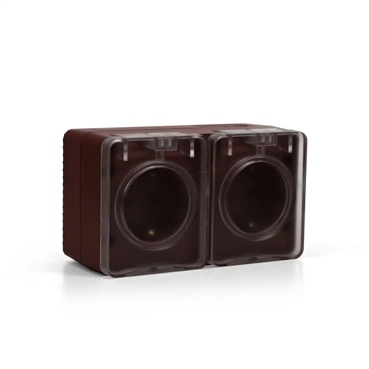 ATN546026 AtlasDesign PROFI IP54 О/У РОЗЕТКА двойная с з/к со шторками 16А, КОРИЧНЕВЫЙ - фото, цена в Минске