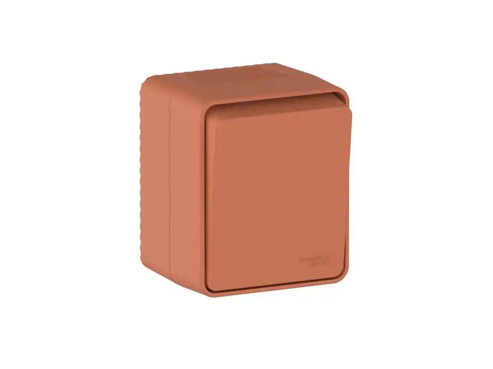 ATN547015 AtlasDesign PROFI IP54 О/У 1-клавишный ВЫКЛЮЧАТЕЛЬ с самовозвратом 10 АХ, ТЕРРАКОТОВЫЙ - фото, цена в Минске