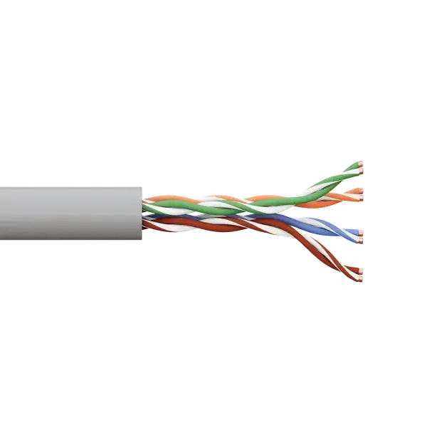TRC-5EUTP-04PVC-GY-IN3, Кабель витая пара TERACOM Cat.5E U/UTP 4 пары solid оболочка PVC цвет серый