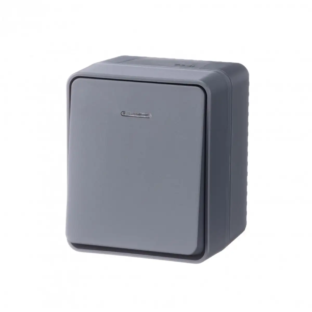 ATLASDESIGN PROFI IP54 О/У 1-клавишный ВЫКЛЮЧАТЕЛЬ с подсветкой, сх.1а, 10АХ, АНТРАЦИТ - фото, цена в Минске