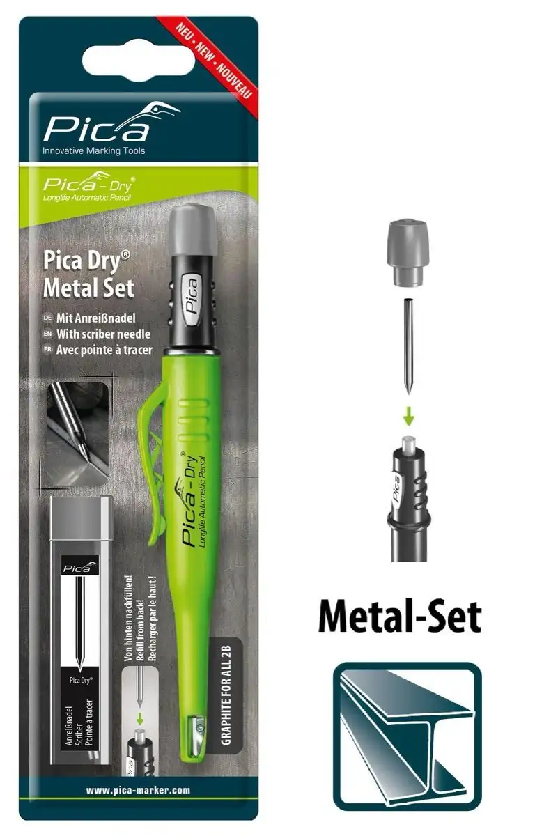 Строительный карандаш-чертилка по металлу Pica Dry Metal-Set