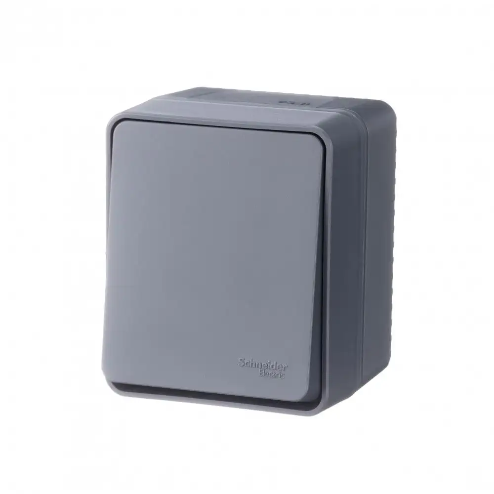 ATLASDESIGN PROFI IP54 О/У 1-клавишный ПЕРЕКЛЮЧАТЕЛЬ, сх.6, 10АХ, АНТРАЦИТ - фото, цена в Минске