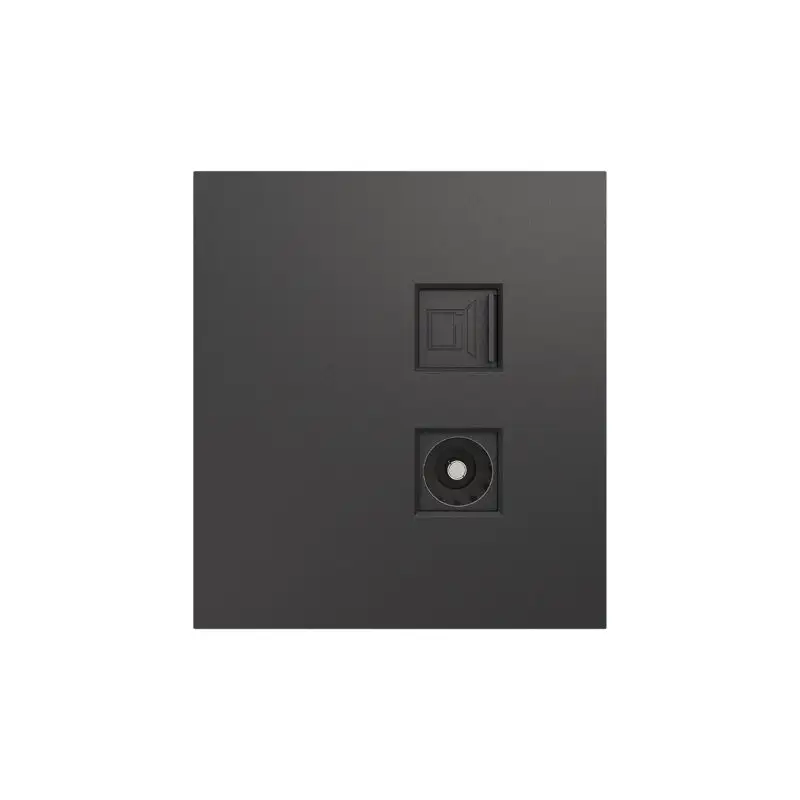 Розетка STRONG компьютерная RJ45 кат6 + TV с/у графит KRANZ - фото, цена в Минске