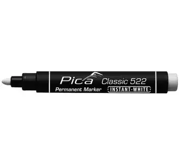 Маркер перманентный белый Pica Classic "instant white", круглый наконечник 1-4мм