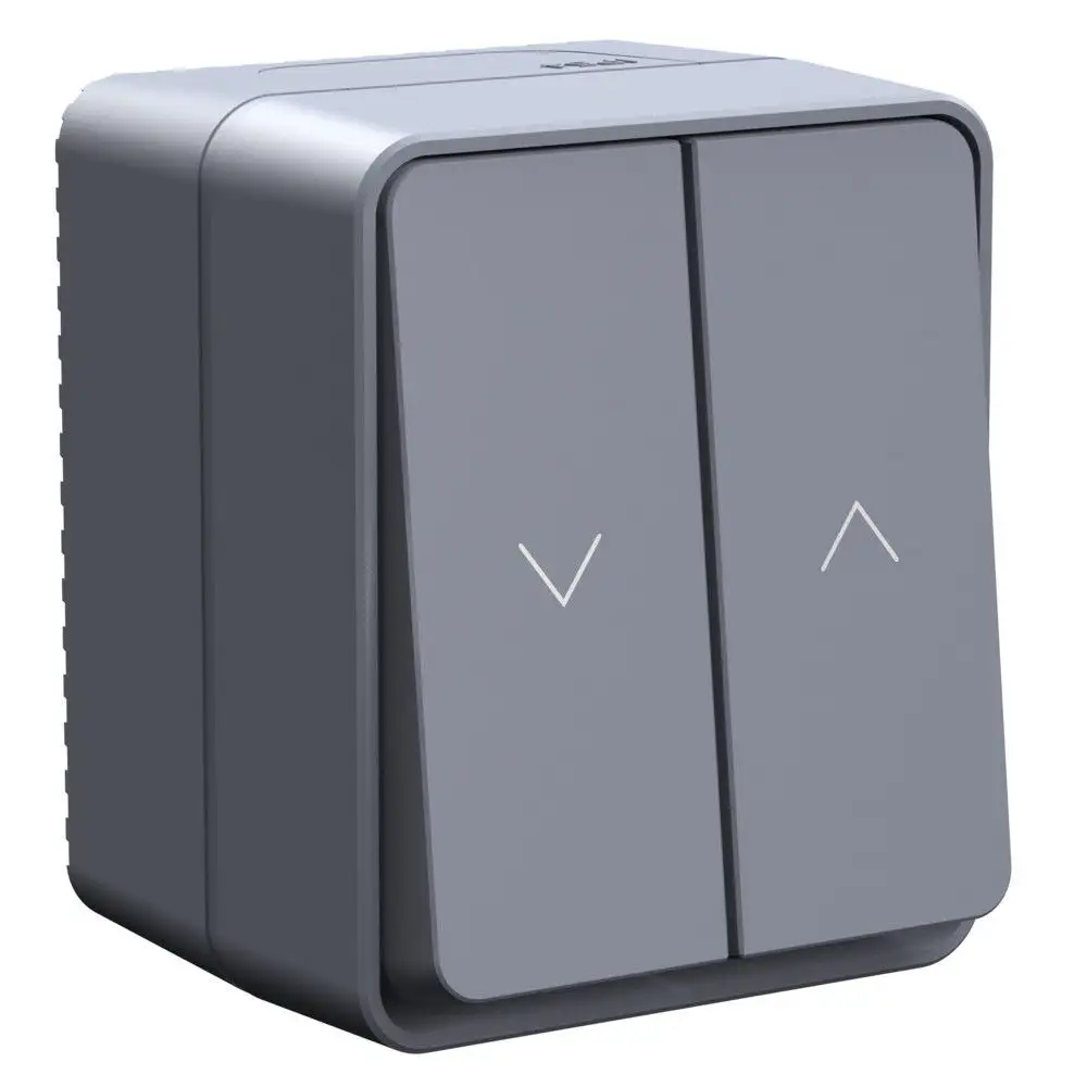 ATN544019 ATLASDESIGN PROFI IP54 2-клавишный ВЫКЛЮЧАТЕЛЬ ДЛЯ ЖАЛЮЗИ, 2хсх.4, АНТРАЦИТ - фото, цена в Минске