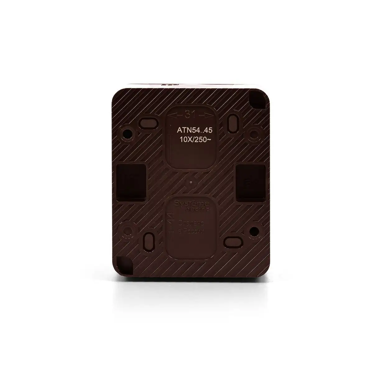 ATN546045 AtlasDesign PROFI IP54 О/У РОЗЕТКА с заземлением со шторками 16А 250В, КОРИЧНЕВЫЙ - фото, цена в Минске