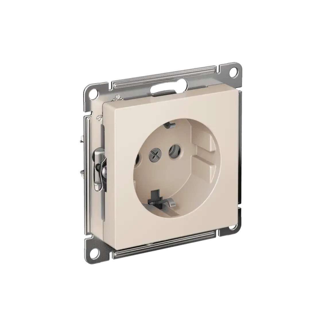 ATLASDESIGN РОЗЕТКА с заземлением без шторок, 16А, мех., быстрозажим. клем., БЕЖЕВЫЙ