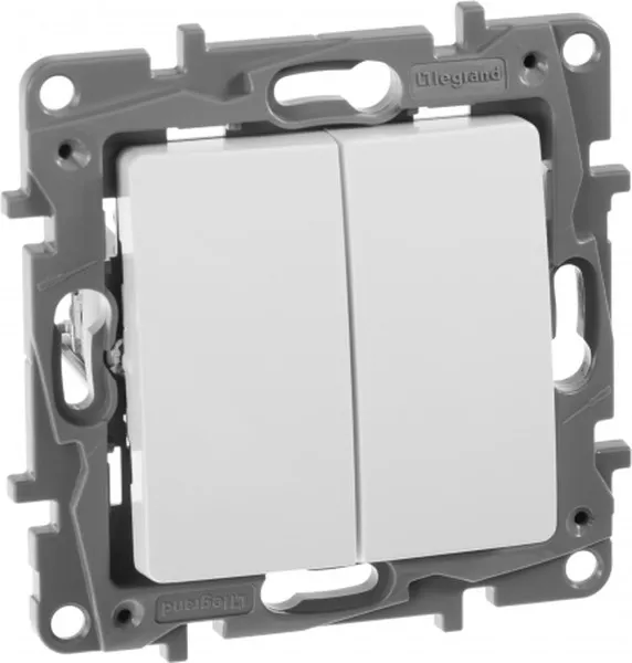 Etika - Выключатель двухклавишный (белый)