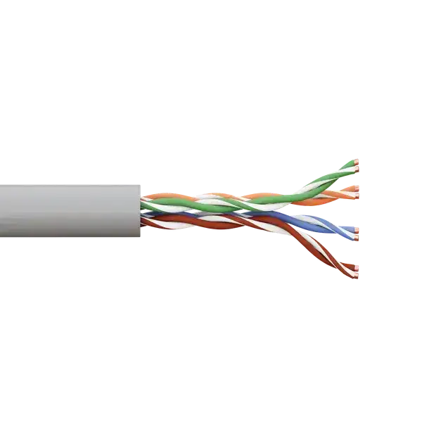TRC-5EUTP-04PVC-GY-IN3, Кабель витая пара TERACOM Cat.5E U/UTP 4 пары solid оболочка PVC цвет серый