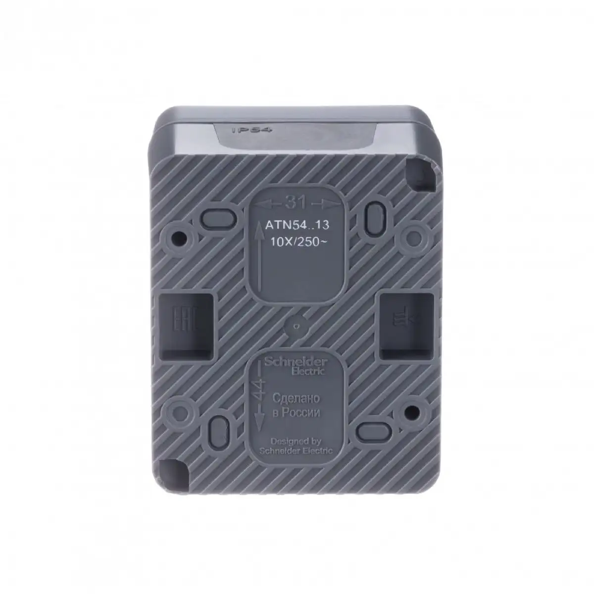 ATLASDESIGN PROFI IP54 О/У 1-клавишный ВЫКЛЮЧАТЕЛЬ с подсветкой, сх.1а, 10АХ, АНТРАЦИТ - фото, цена в Минске