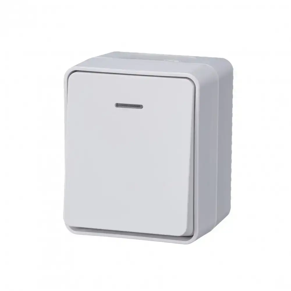 ATLASDESIGN PROFI IP54 О/У 1-клавишный ВЫКЛЮЧАТЕЛЬ с подсветкой, сх.1а, 10АХ, БЕЛЫЙ - фото, цена в Минске