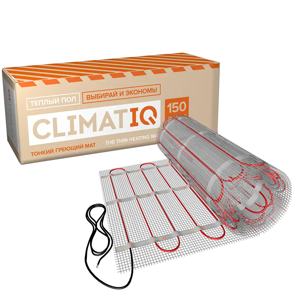 206006 Двухжильный нагревательный мат CLIMATIQ 150 W/m2 (75W/230V 0,5mx) 1,0m/0,5 м2