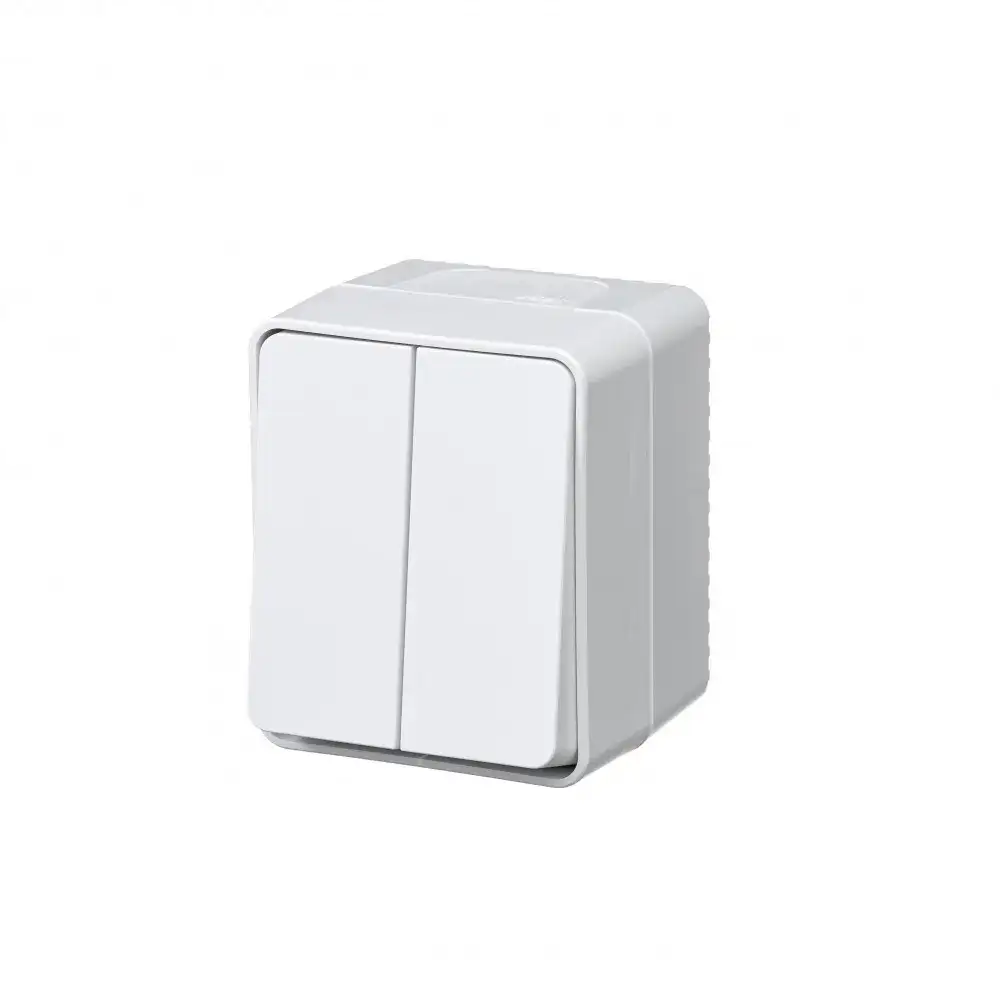 ATLASDESIGN PROFI IP54 О/У 2-клавишный ВЫКЛЮЧАТЕЛЬ, сх.5, 10АХ, БЕЛЫЙ - фото, цена в Минске