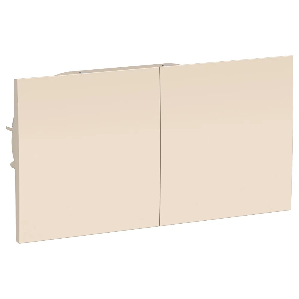 ATN000228 ATLASDESIGN РОЗЕТКА двойн. с заземл.со штор.со сдвиж. крышк, 16А, в сборе, БЕЖ