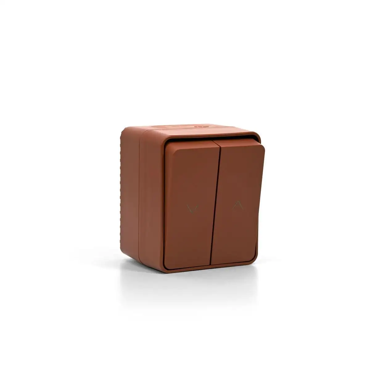 ATN547019 AtlasDesign PROFI IP54 2-клавишный ВЫКЛЮЧАТЕЛЬ ДЛЯ ЖАЛЮЗИ, 2хсх.4, ТЕРРАКОТОВЫЙ - фото, цена в Минске