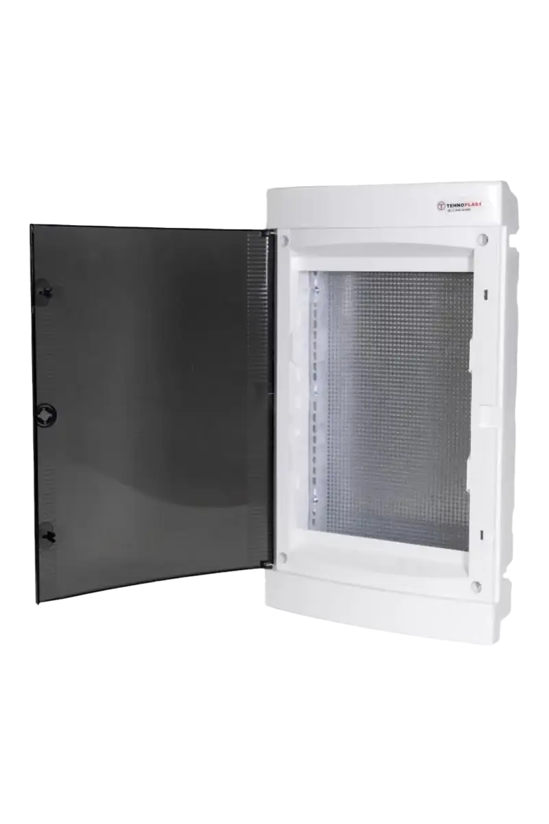 U36C IT, Щит встраиваемый мультимедийный, 3 ряда, прозрач. дверца, IP40