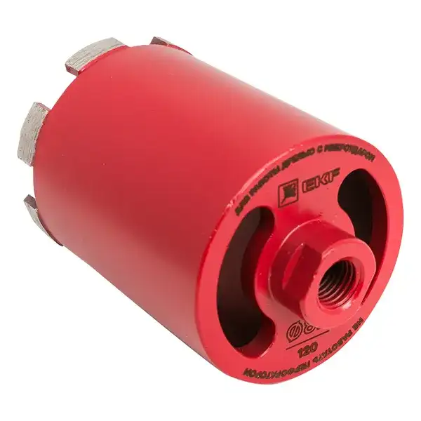 Коронка алмазная для дрелей с микроударом ( верхнее пылеудаление) DCH-82/120MHS (120мм) Micro Hit Laser M16 EKF Professional