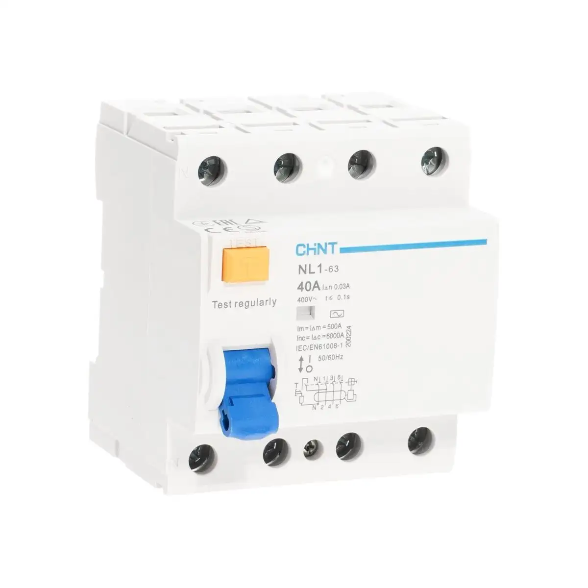 ВДТ (УЗО) NL1-63 4P 40А 30мА 6кА тип AC (DB) (R)