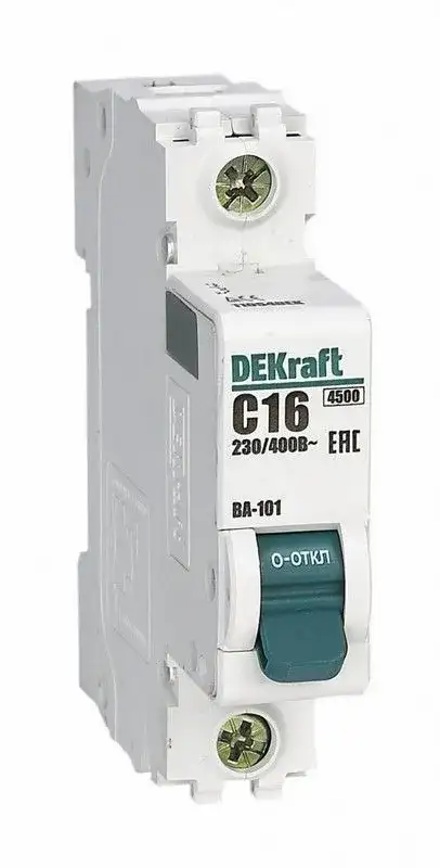 11054DEK Авт. выкл. 1Р 16А х-ка C ВА-101 4,5кА DEKraft