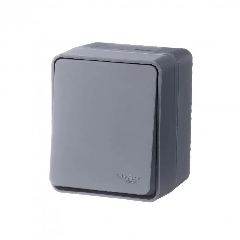 ATLASDESIGN PROFI IP54 О/У 1-клавишный ВЫКЛЮЧАТЕЛЬ, сх.1, 10АХ, АНТРАЦИТ - фото, цена в Минске
