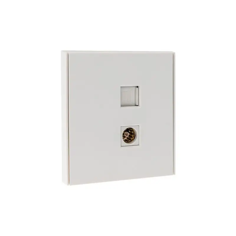 Розетка STRONG компьютерная RJ45 кат6 + TV с/у жемчуг KRANZ - фото, цена в Минске