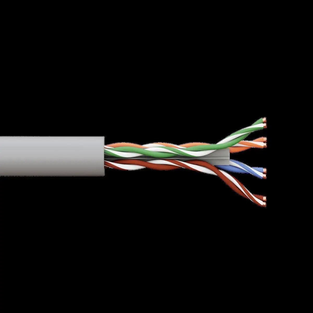 Кабель витая пара TERACOM PRO Cat.6 U/UTP 4 пары solid 23AWG оболочка LSZH нг(А)-HF цвет серый (упак. 305м)