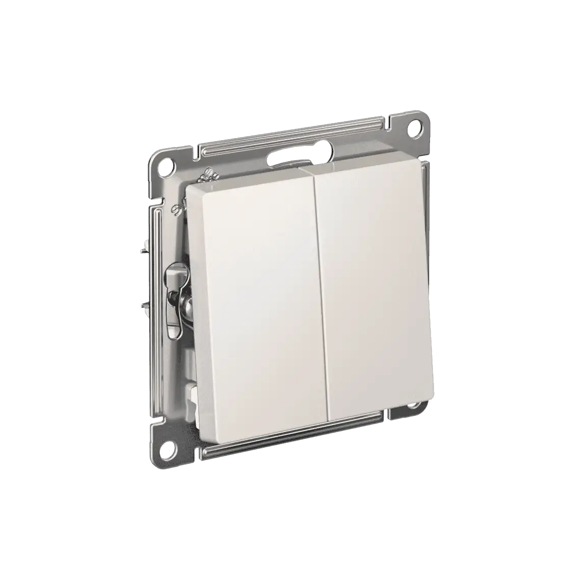 ATLASDESIGN 2-клавишный ПЕРЕКЛЮЧАТЕЛЬ, сх.6+6, 10АХ, механизм, ЖЕМЧУГ