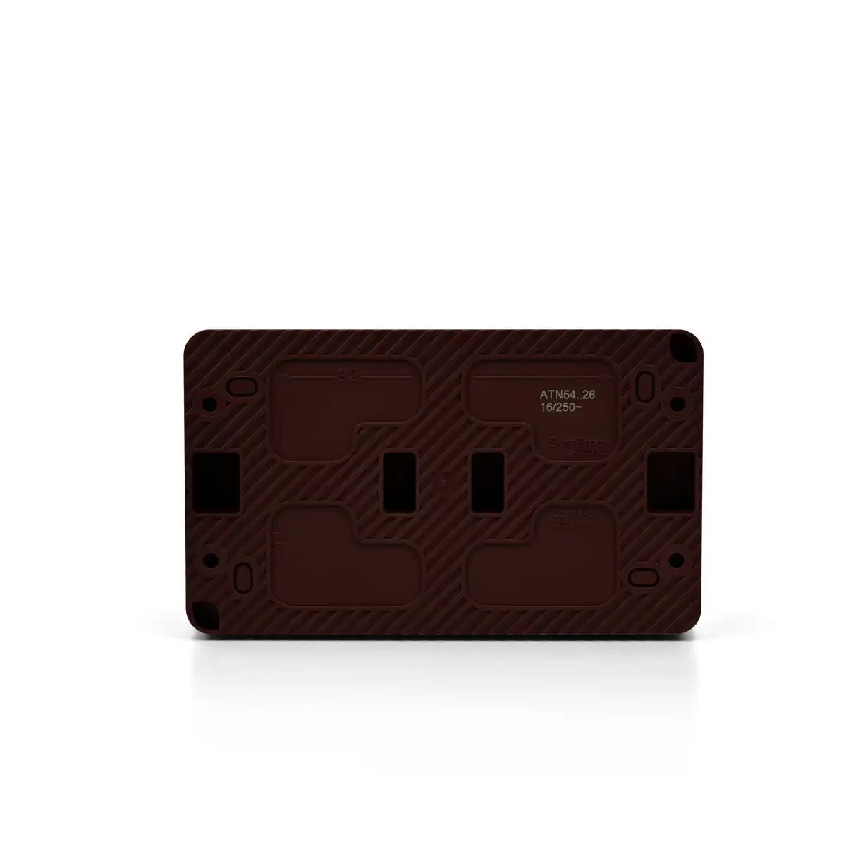 ATN546026 AtlasDesign PROFI IP54 О/У РОЗЕТКА двойная с з/к со шторками 16А, КОРИЧНЕВЫЙ - фото, цена в Минске