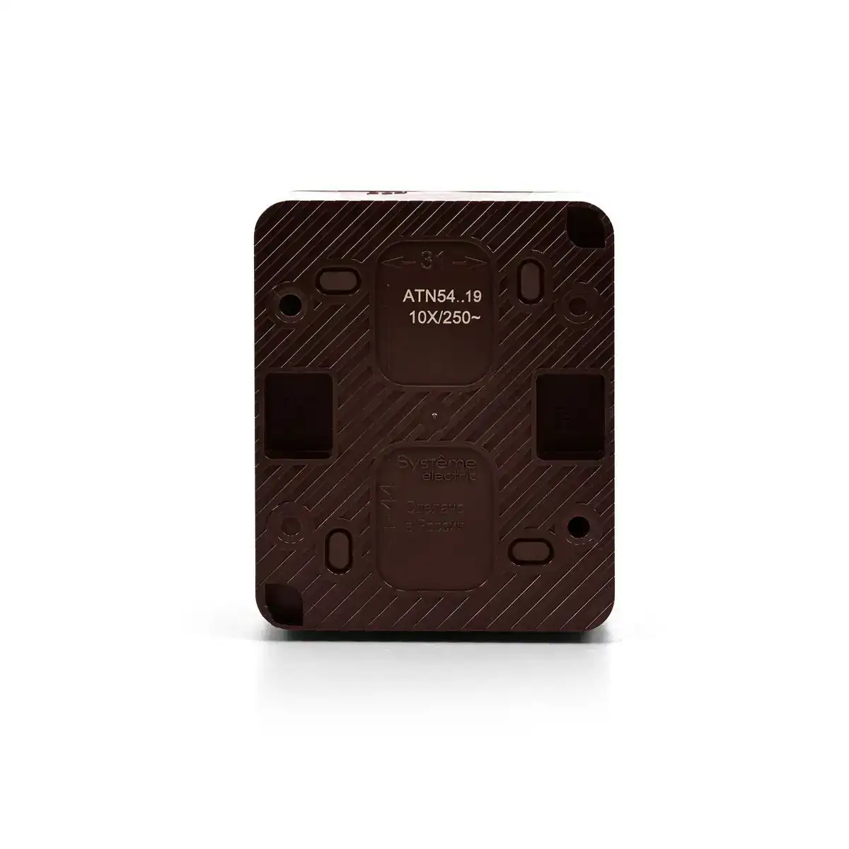 ATN546019 AtlasDesign PROFI IP54 2-клавишный ВЫКЛЮЧАТЕЛЬ ДЛЯ ЖАЛЮЗИ, 2хсх.4, КОРИЧНЕВЫЙ - фото, цена в Минске