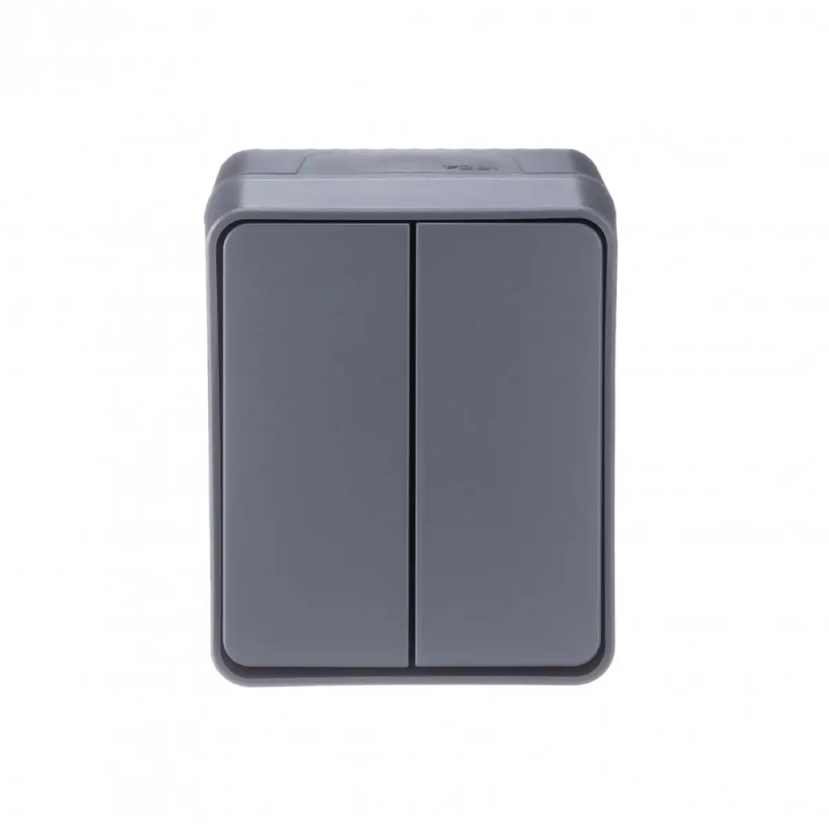 ATLASDESIGN PROFI IP54 О/У 2-клавишный ВЫКЛЮЧАТЕЛЬ, сх.5, 10АХ, АНТРАЦИТ - фото, цена в Минске